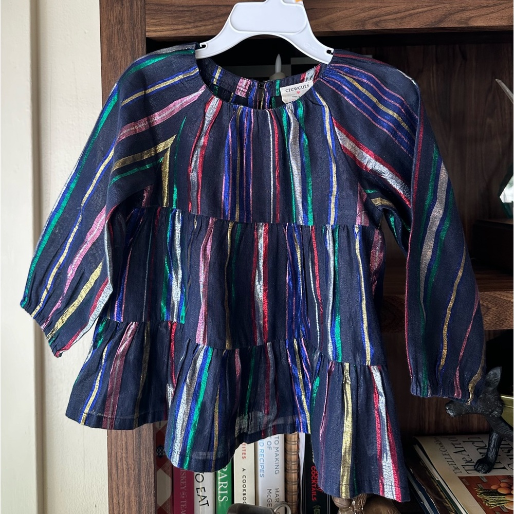 JCrew Crewcuts cotton Metallic Blouse size 2-3 xxs